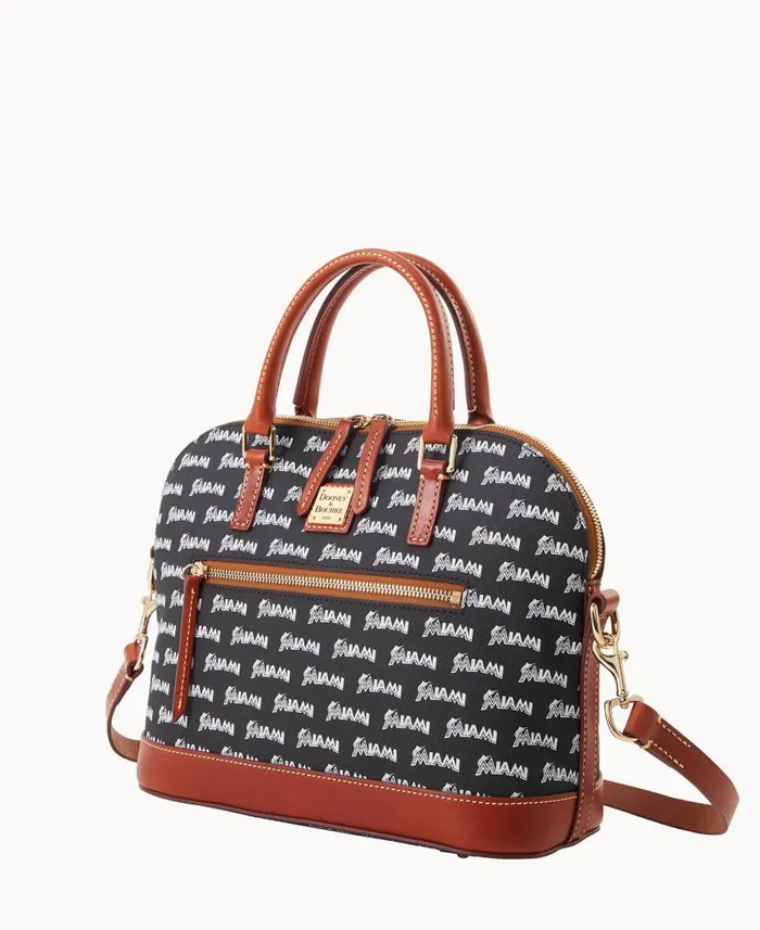 MLB Marlins Domed Zip Satchel Marlins Woman Dooney and Bourke Satchels MLB Marlins Domed Zip Satchel Marlins Woman Dooney and Bourke Satchels