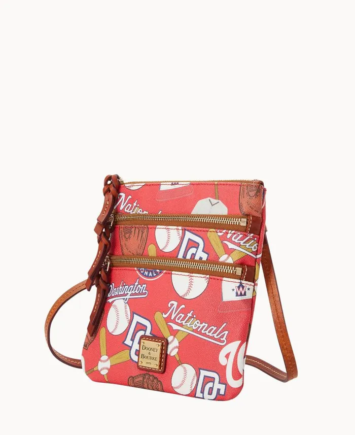 MLB Nationals N S Triple Zip Crossbody Nationals Woman Dooney and Bourke Crossbodies MLB Nationals N S Triple Zip Crossbody Nationals Woman Dooney and Bourke Crossbodies