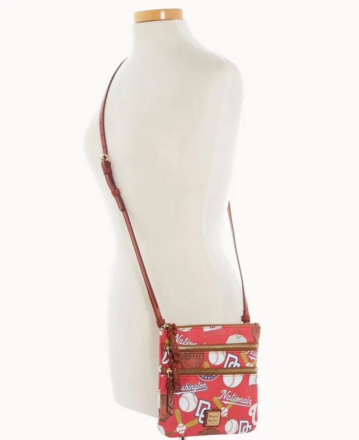 MLB Nationals N S Triple Zip Crossbody Nationals Woman Dooney and Bourke Crossbodies MLB Nationals N S Triple Zip Crossbody Nationals Woman Dooney and Bourke Crossbodies