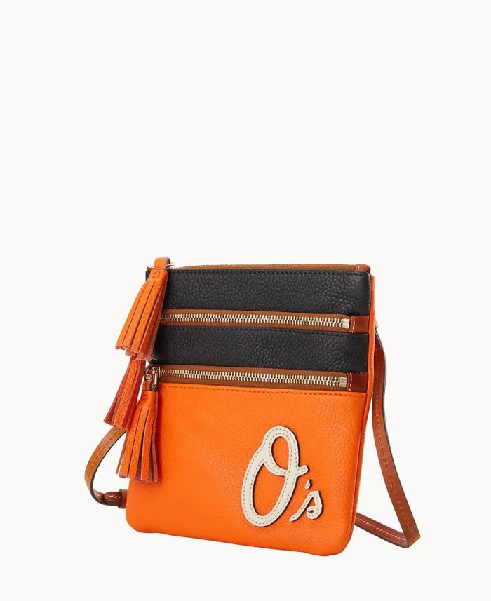 MLB Orioles Triple Zip Crossbody Orioles Woman Dooney and Bourke Crossbodies MLB Orioles Triple Zip Crossbody Orioles Woman Dooney and Bourke Crossbodies