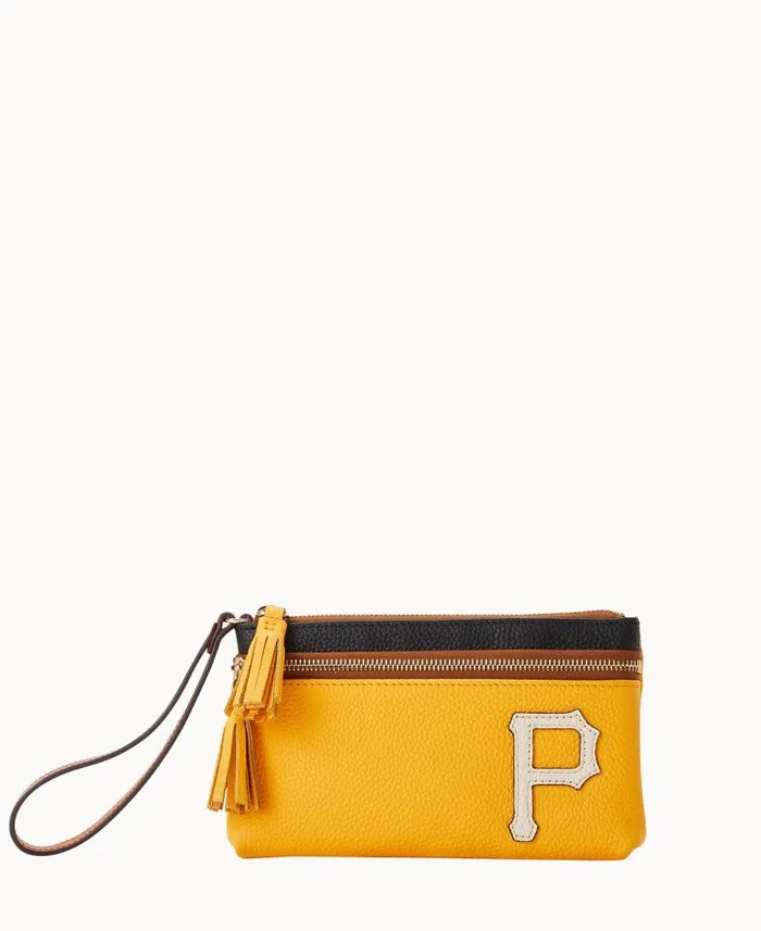 MLB Pirates Double Zip Wristlet Pirates ManWoman Dooney and Bourke Wallets