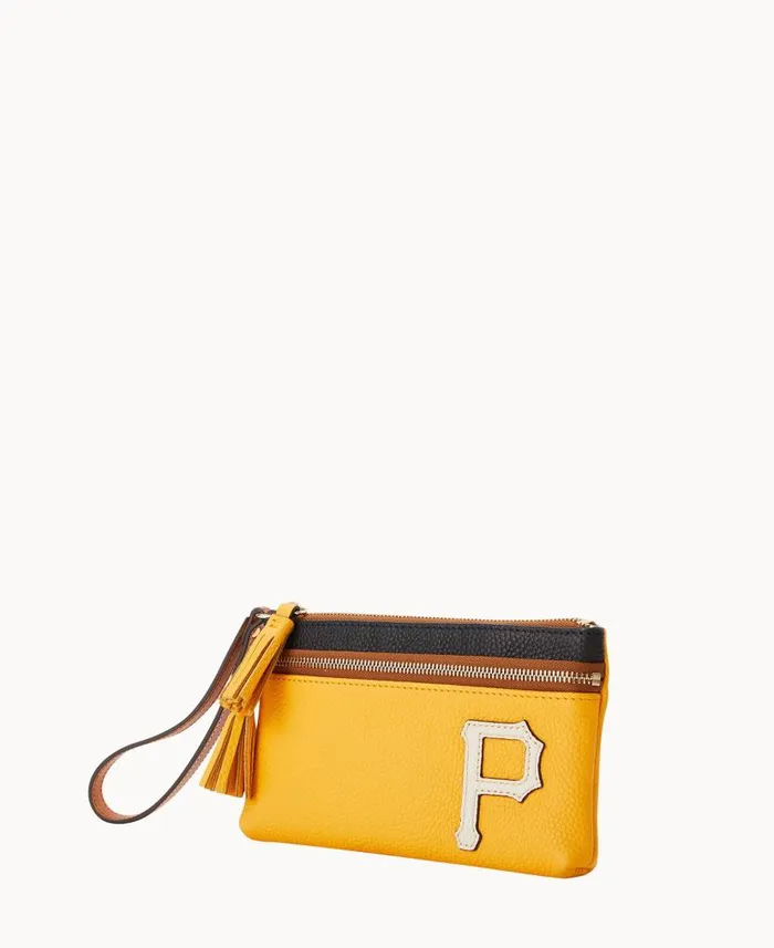 MLB Pirates Double Zip Wristlet Pirates ManWoman Dooney and Bourke Wallets