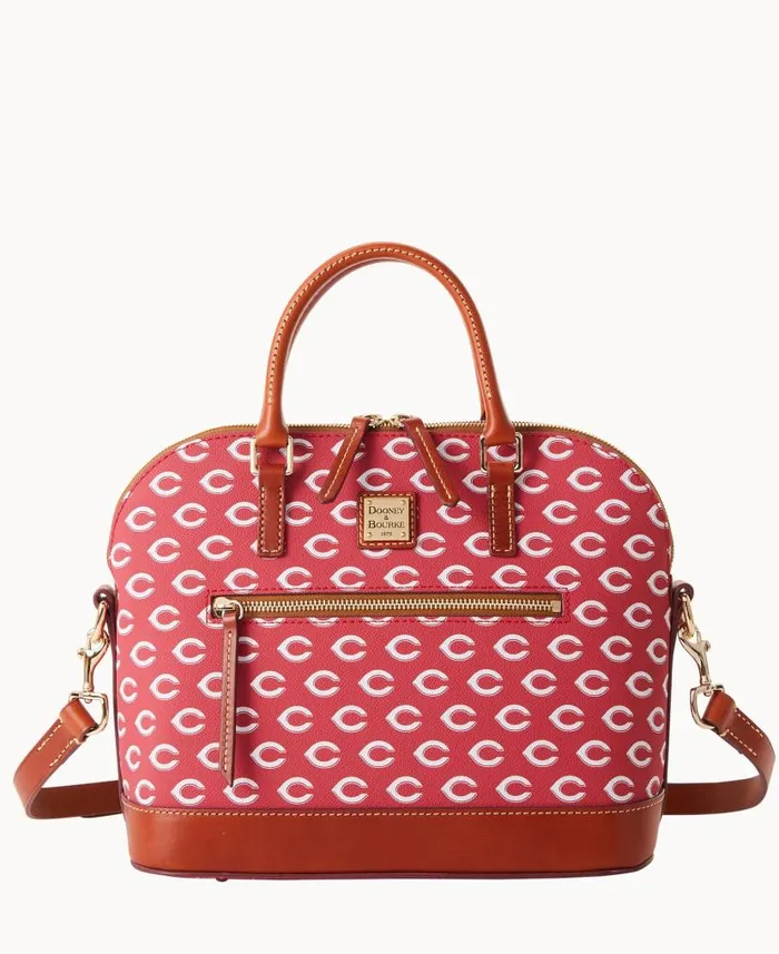MLB Reds Domed Zip Satchel Reds Woman Dooney and Bourke Satchels