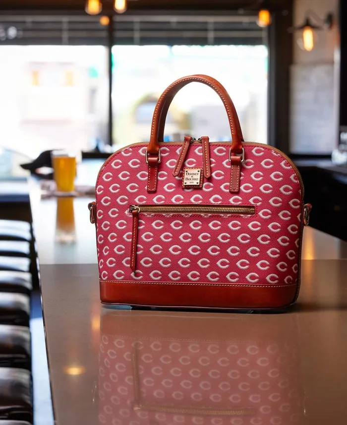 MLB Reds Domed Zip Satchel Reds Woman Dooney and Bourke Satchels