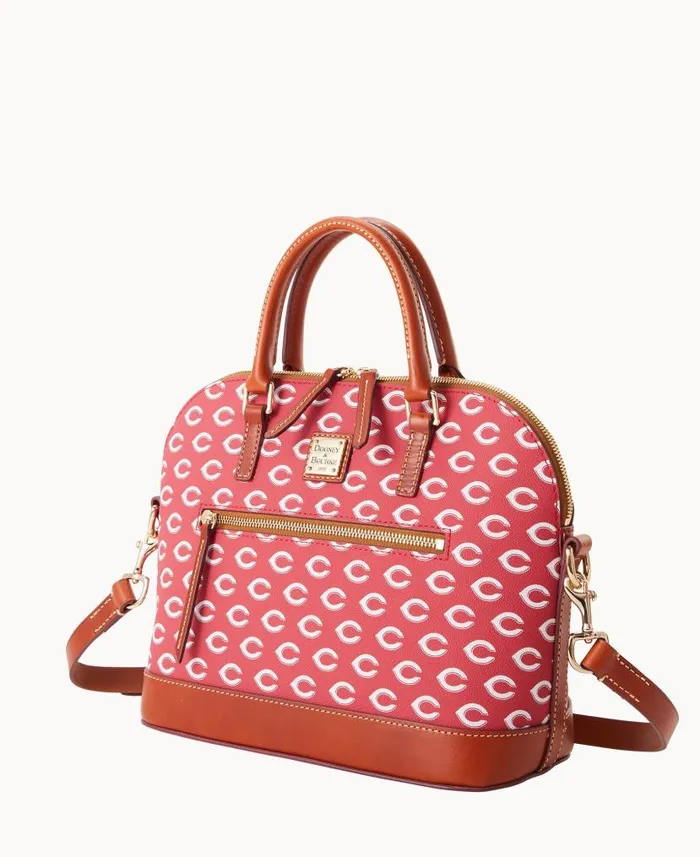 MLB Reds Domed Zip Satchel Reds Woman Dooney and Bourke Satchels