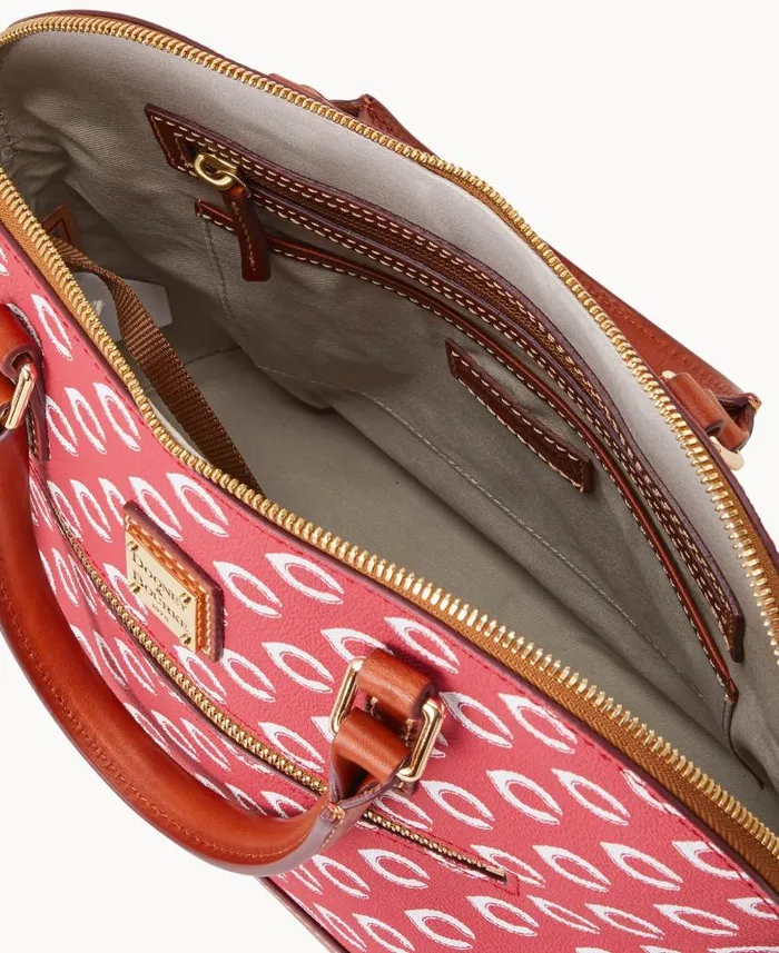 MLB Reds Domed Zip Satchel Reds Woman Dooney and Bourke Satchels