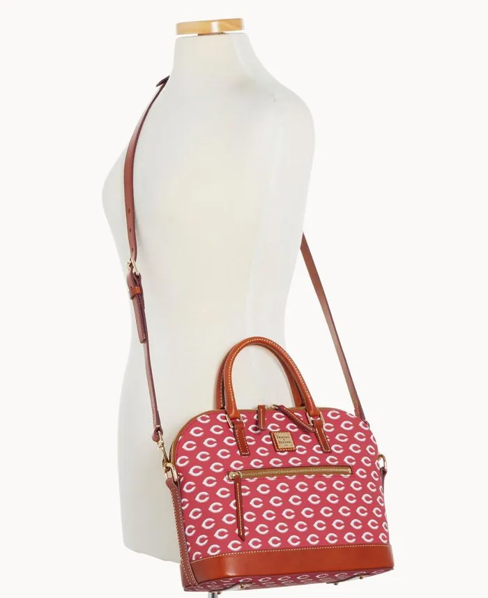MLB Reds Domed Zip Satchel Reds Woman Dooney and Bourke Satchels