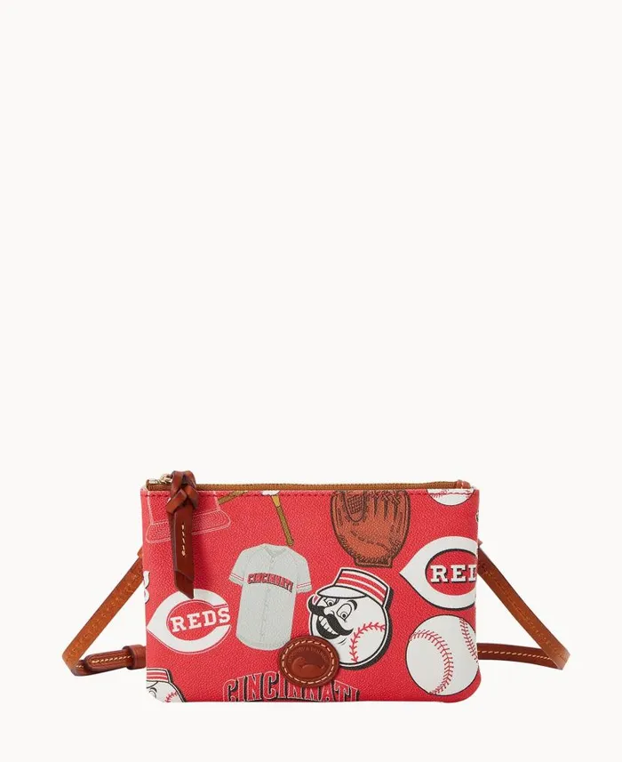 MLB Reds Top Zip Crossbody Reds Woman Dooney and Bourke Crossbodies