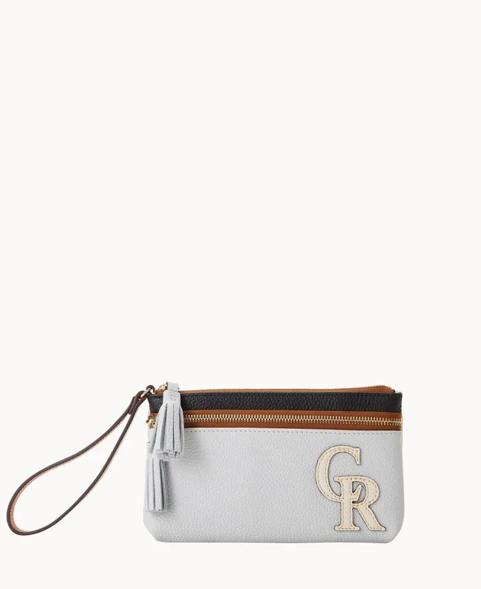 MLB Rockies Double Zip Wristlet Rockies ManWoman Dooney and Bourke Wallets