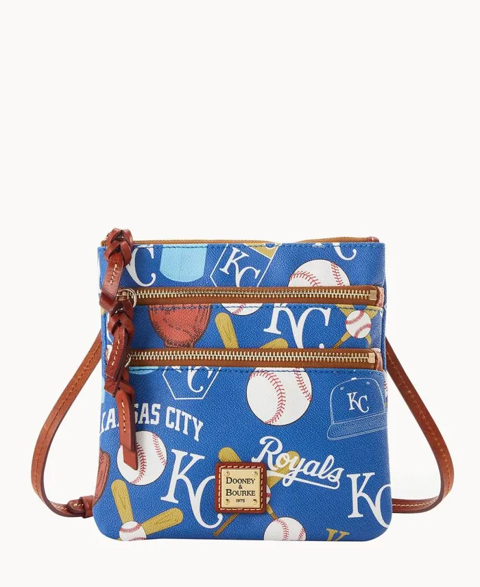 MLB Royals N S Triple Zip Crossbody Royals Woman Dooney and Bourke Crossbodies MLB Royals N S Triple Zip Crossbody Royals Woman Dooney and Bourke Crossbodies