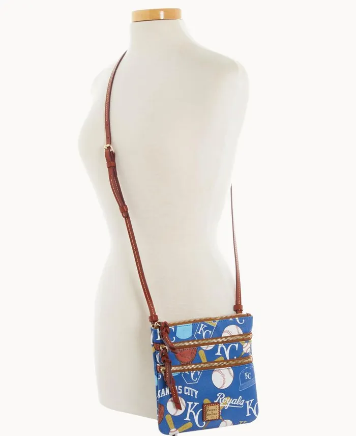 MLB Royals N S Triple Zip Crossbody Royals Woman Dooney and Bourke Crossbodies MLB Royals N S Triple Zip Crossbody Royals Woman Dooney and Bourke Crossbodies
