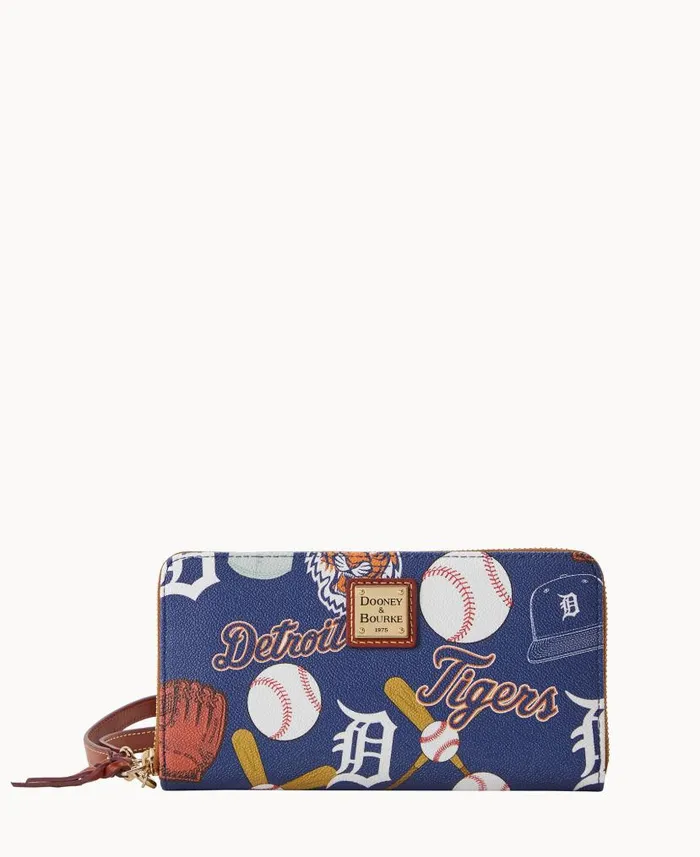 MLB Tigers Large Zip Around Wristlet Tigers ManWoman Dooney and Bourke Wallets MLB Tigers Large Zip Around Wristlet Tigers ManWoman Dooney and Bourke Wallets