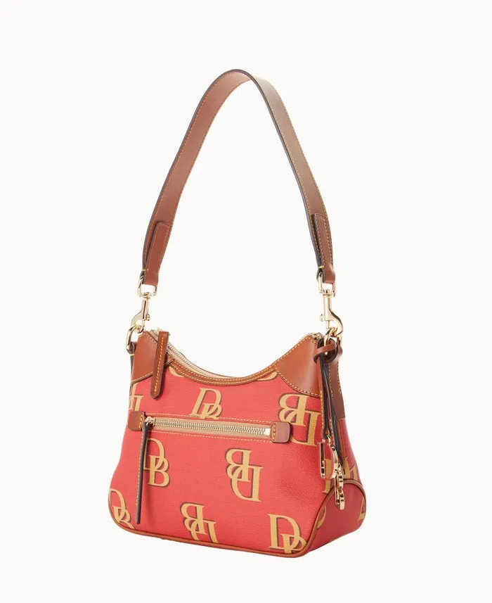 Monogram Small Hobo Red Woman Dooney and Bourke Shoulder Bags Monogram Small Hobo Red Woman Dooney and Bourke Shoulder Bags