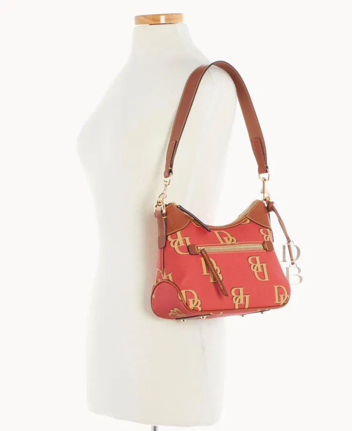 Monogram Small Hobo Red Woman Dooney and Bourke Shoulder Bags Monogram Small Hobo Red Woman Dooney and Bourke Shoulder Bags