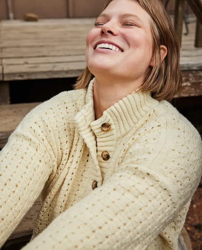 Moss Point Henley Sweater Oatmeal Heather Sweaters ToadandCo Women8217s