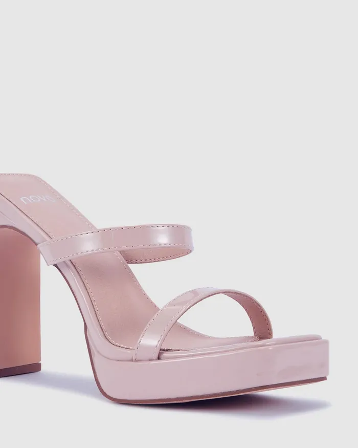 Mules ZAPPY Buff Slim Rectangular Heels NOVO Shoes Women