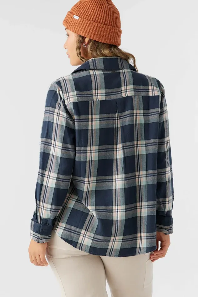 NASH FLANNEL STANDARD FIT SHIRT Oil Blue Women O039NEILL Clothing
