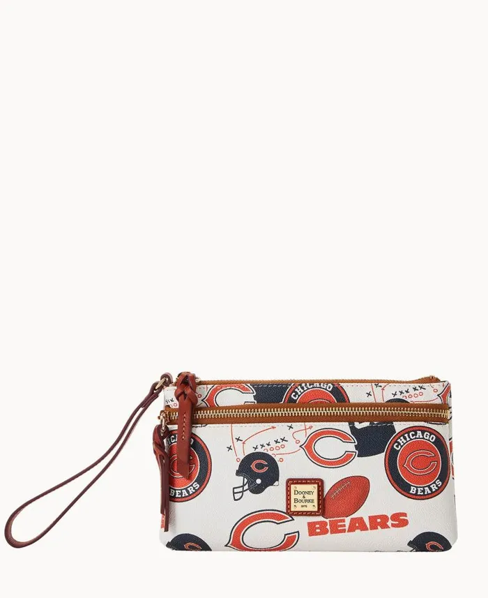 NFL Bears Double Zip Wristlet Chicago Bears ManWoman Dooney and Bourke Wallets NFL Bears Double Zip Wristlet Chicago Bears ManWoman Dooney and Bourke Wallets