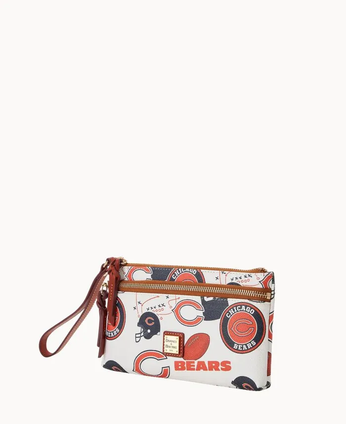 NFL Bears Double Zip Wristlet Chicago Bears ManWoman Dooney and Bourke Wallets