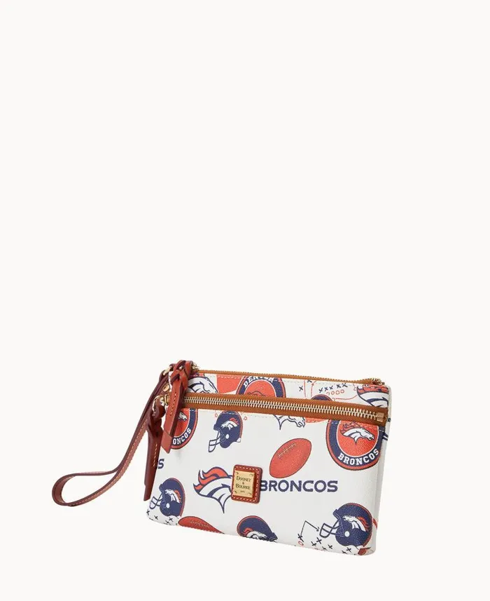 NFL Broncos Double Zip Wristlet Denver Broncos ManWoman Dooney and Bourke Wallets NFL Broncos Double Zip Wristlet Denver Broncos ManWoman Dooney and Bourke Wallets