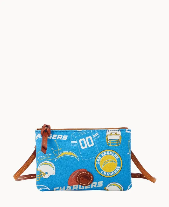 NFL Chargers Top Zip Crossbody Chargers Woman Dooney and Bourke Crossbodies