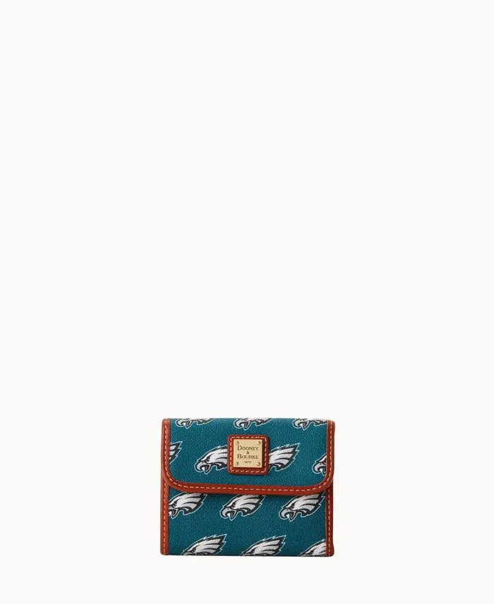 NFL Eagles Flap Credit Card Wallet Eagles ManWoman Dooney and Bourke Wallets
