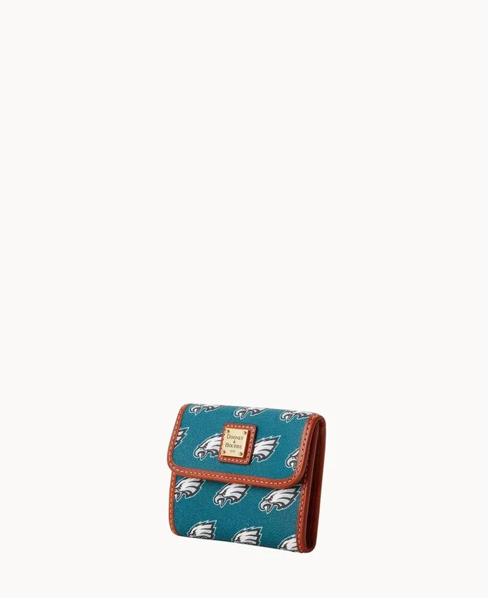 NFL Eagles Flap Credit Card Wallet Eagles ManWoman Dooney and Bourke Wallets NFL Eagles Flap Credit Card Wallet Eagles ManWoman Dooney and Bourke Wallets