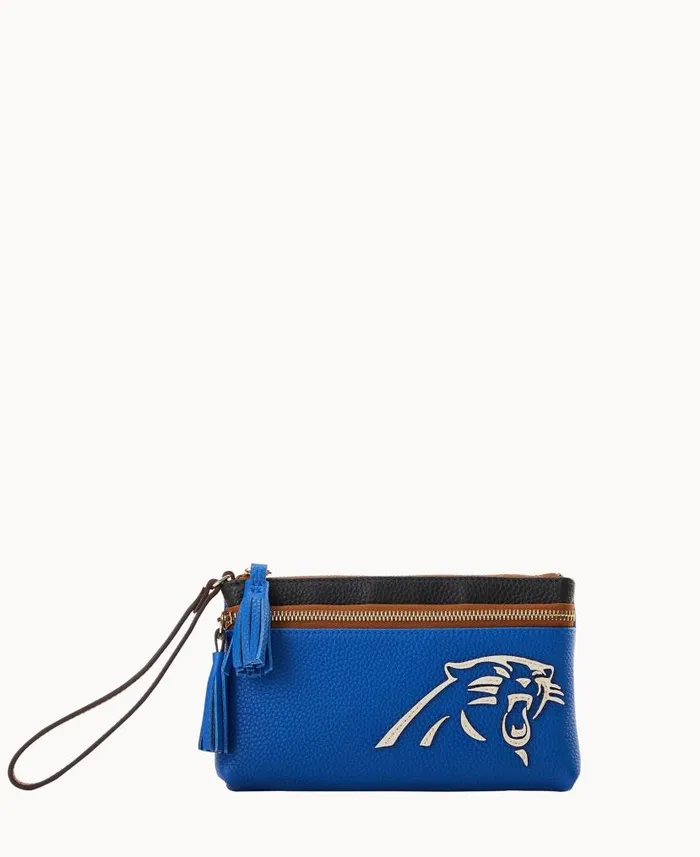 NFL Panthers Double Zip Wristlet Panthers ManWoman Dooney and Bourke Wallets