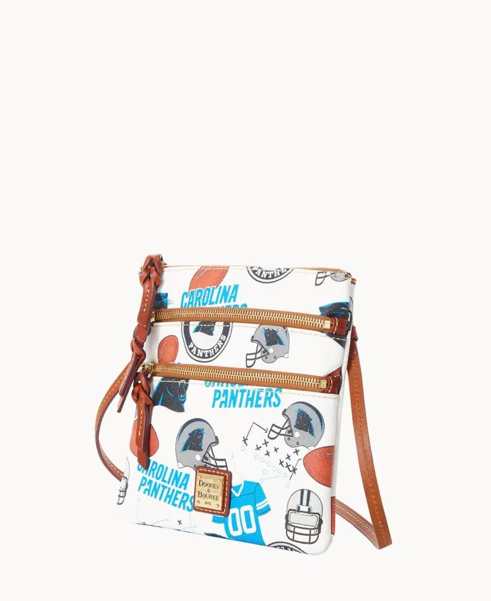 NFL Panthers N S Triple Zip Crossbody Panthers Woman Dooney and Bourke Crossbodies NFL Panthers N S Triple Zip Crossbody Panthers Woman Dooney and Bourke Crossbodies