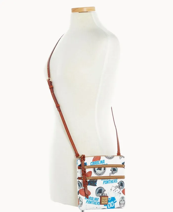 NFL Panthers N S Triple Zip Crossbody Panthers Woman Dooney and Bourke Crossbodies NFL Panthers N S Triple Zip Crossbody Panthers Woman Dooney and Bourke Crossbodies
