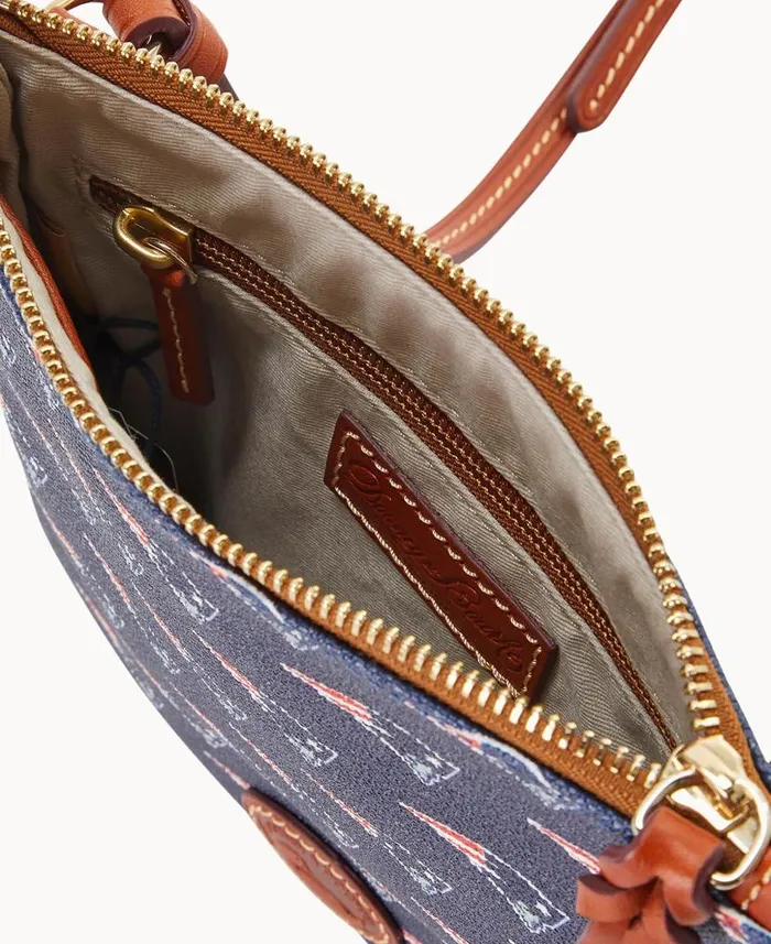 NFL Patriots North South Top Zip Crossbody Patriots Woman Dooney and Bourke Crossbodies