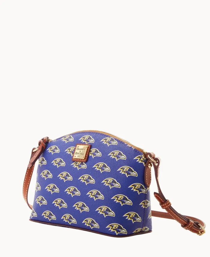 NFL Ravens Suki Crossbody Med Wristlet Ravens Woman Dooney and Bourke Crossbodies
