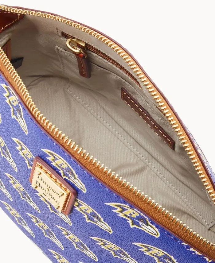 NFL Ravens Suki Crossbody Med Wristlet Ravens Woman Dooney and Bourke Crossbodies