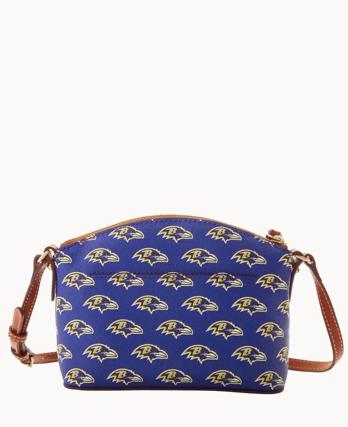 NFL Ravens Suki Crossbody Med Wristlet Ravens Woman Dooney and Bourke Crossbodies