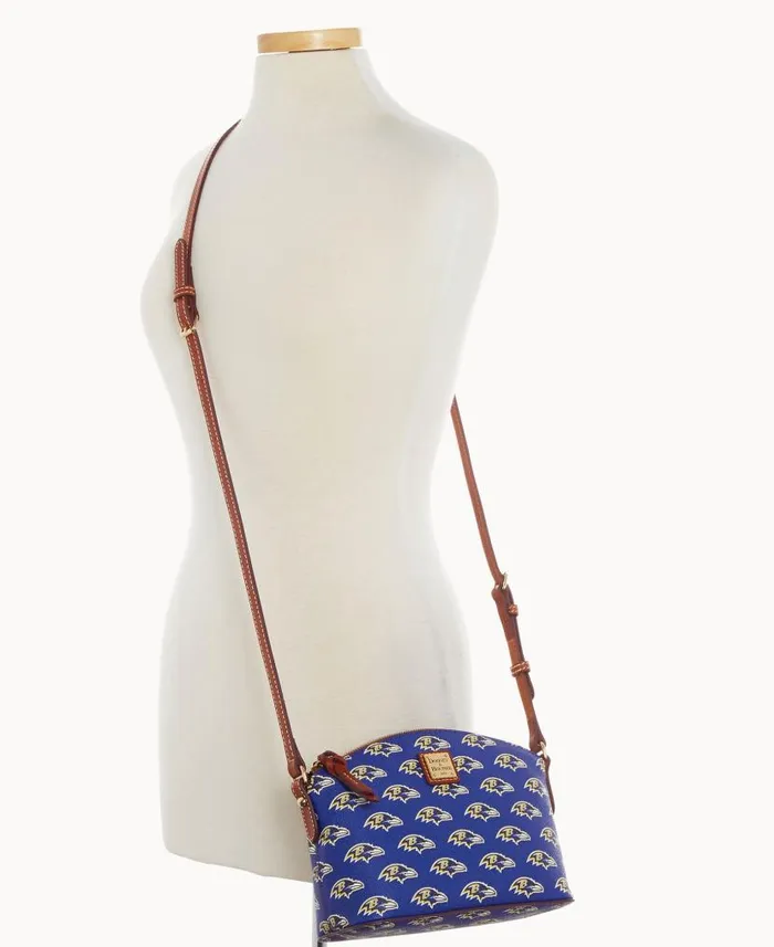 NFL Ravens Suki Crossbody Med Wristlet Ravens Woman Dooney and Bourke Crossbodies