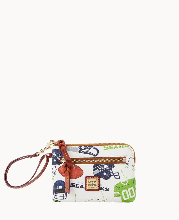 NFL Seahawks Zip Around Wristlet Seahawks ManWoman Dooney and Bourke Wallets