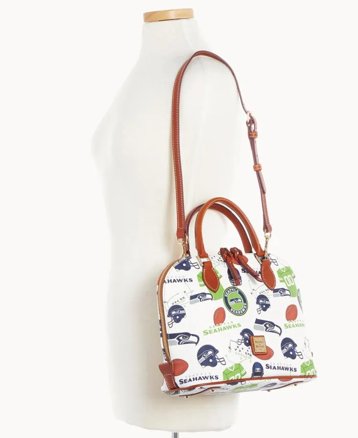 NFL Seahawks Zip Zip Satchel Seahawks Woman Dooney and Bourke Satchels NFL Seahawks Zip Zip Satchel Seahawks Woman Dooney and Bourke Satchels
