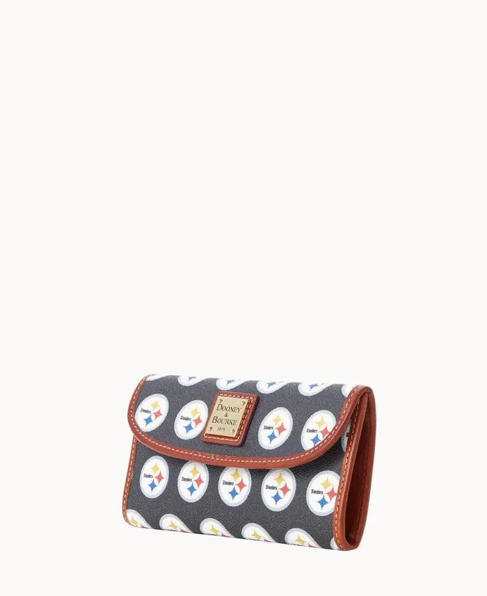 NFL Steelers Continental Clutch Steelers ManWoman Dooney and Bourke Wallets NFL Steelers Continental Clutch Steelers ManWoman Dooney and Bourke Wallets