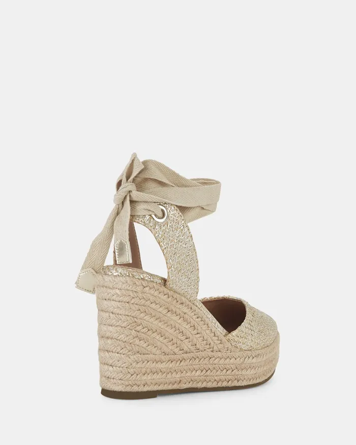 NOVO Shoes BUENOSAIRES METALLIC RAFFIA Women Wedges