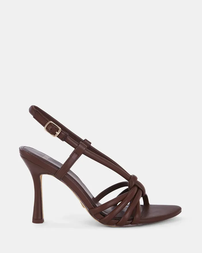 NOVO Shoes Party Women LIONEL MILK CHOCOLATE Open Toe Heels