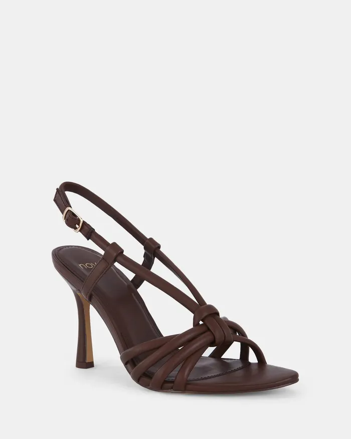 NOVO Shoes Party Women LIONEL MILK CHOCOLATE Open Toe Heels