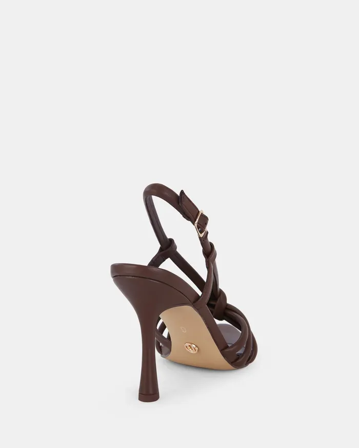 NOVO Shoes Party Women LIONEL MILK CHOCOLATE Open Toe Heels