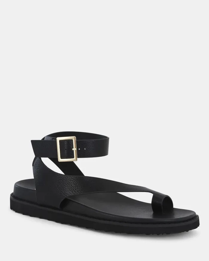 NOVO Shoes TITON BLACK Strappy Sandals Women Flat Sandals