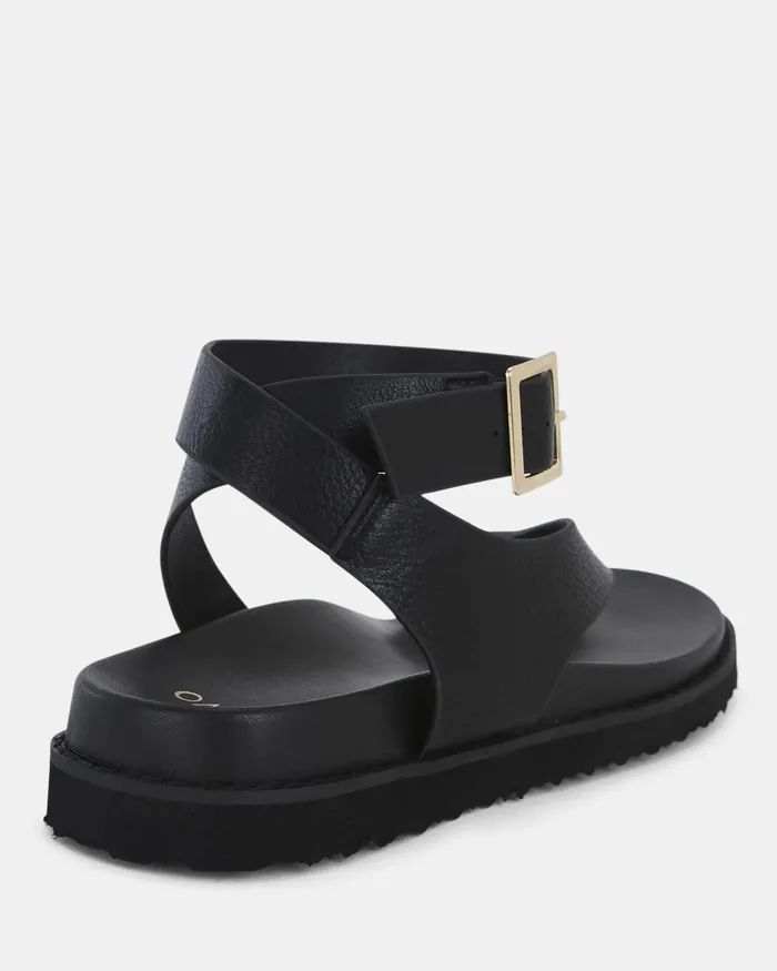 NOVO Shoes TITON BLACK Strappy Sandals Women Flat Sandals