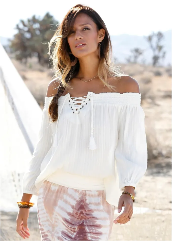 OffTheShoulder Top Cream Women VENUS Casual Tops