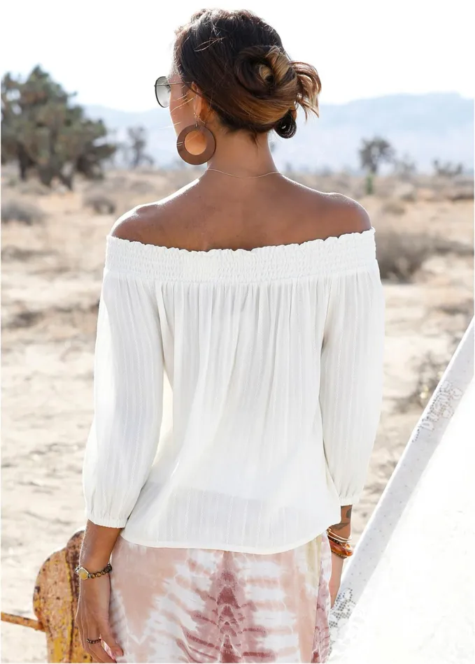 OffTheShoulder Top Cream Women VENUS Casual Tops