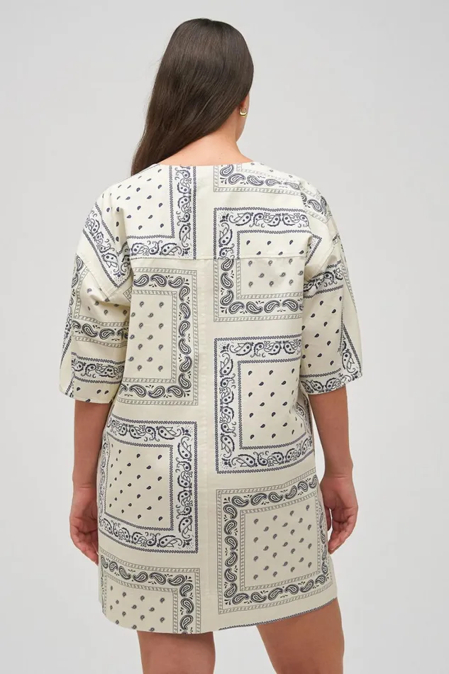 Oroton Bandana Lace Up Dress Ecru Women Dresses Oroton Bandana Lace Up Dress Ecru Women Dresses