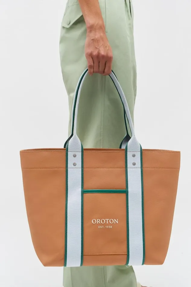 Oroton Crew Tote Dark Camel Mix Women Totes Oroton Crew Tote Dark Camel Mix Women Totes