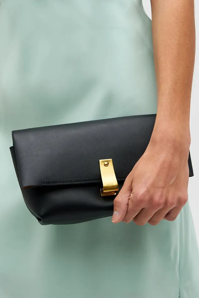 Oroton Etta Medium Clutch Black Women Mini Bags Oroton Etta Medium Clutch Black Women Mini Bags