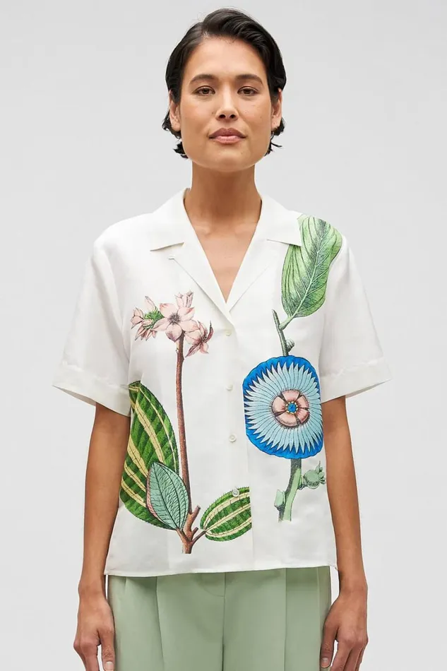 Oroton Grand Floral Camp Shirt Multi Women Shirts Oroton Grand Floral Camp Shirt Multi Women Shirts